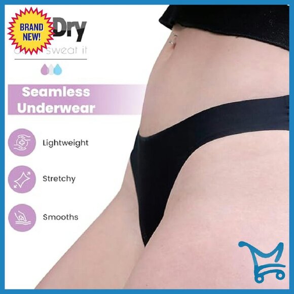 Seamless Silk Panties 3-Pack - Moisture-Wicking Nylon/Spandex - Sizes S-XL - Picture 4 of 8